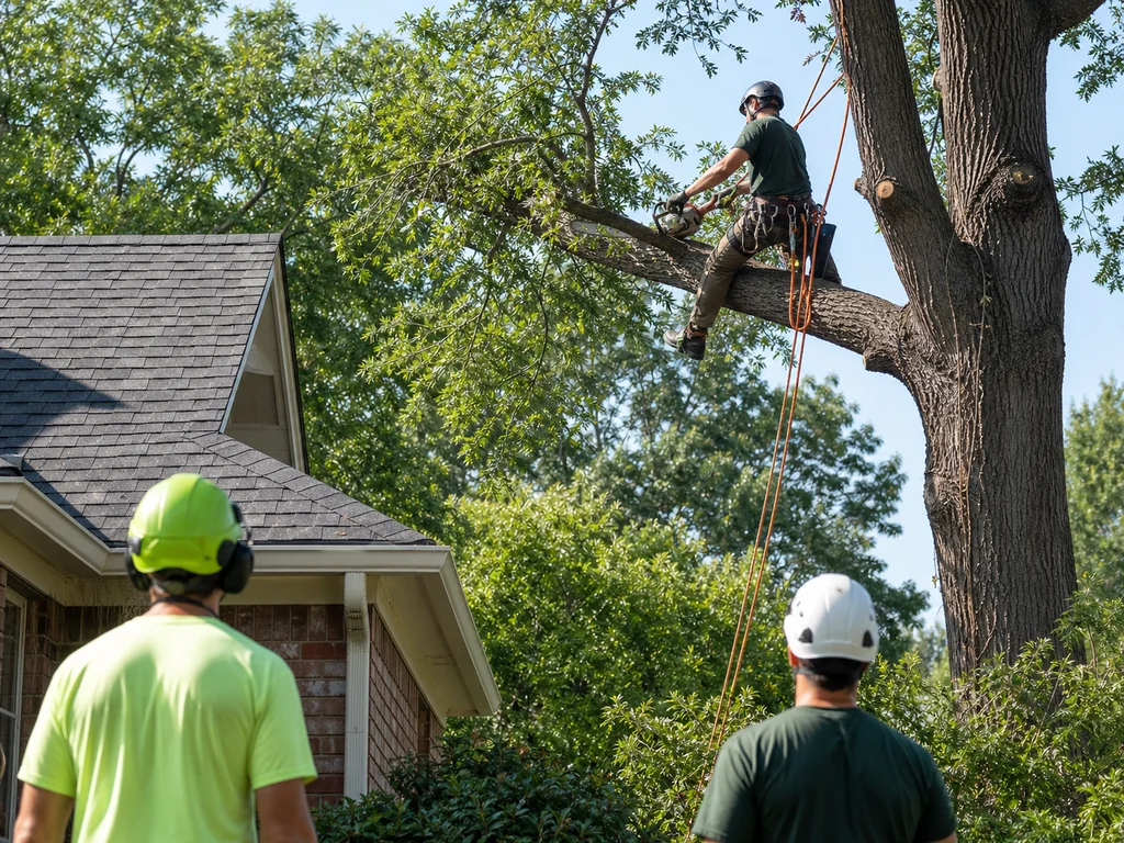 Tree limbs over a roofline